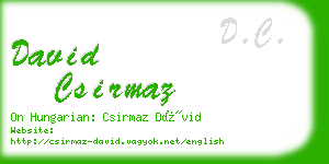 david csirmaz business card